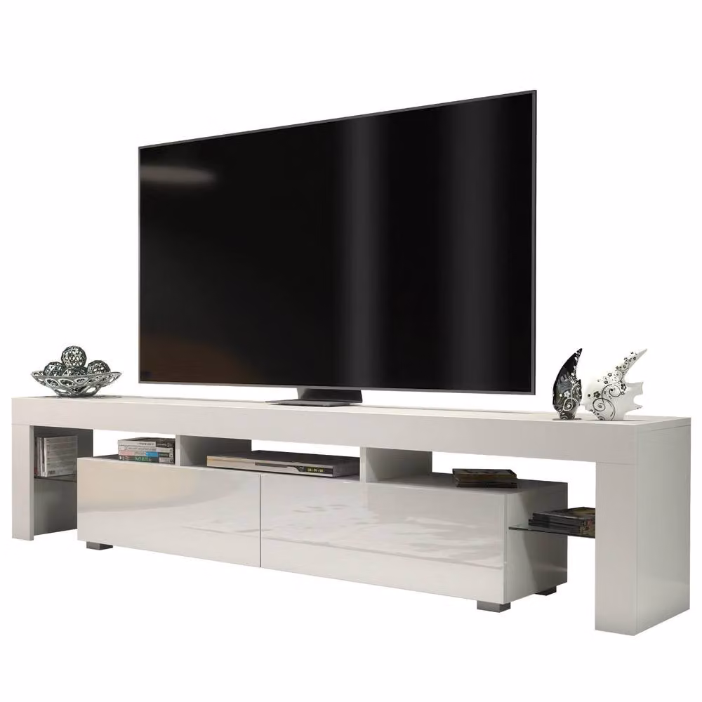 Creative Furniture Nova TV Unit, White with Glossy Doors, W/D/H: 200 x 45 x 35 cm – 6