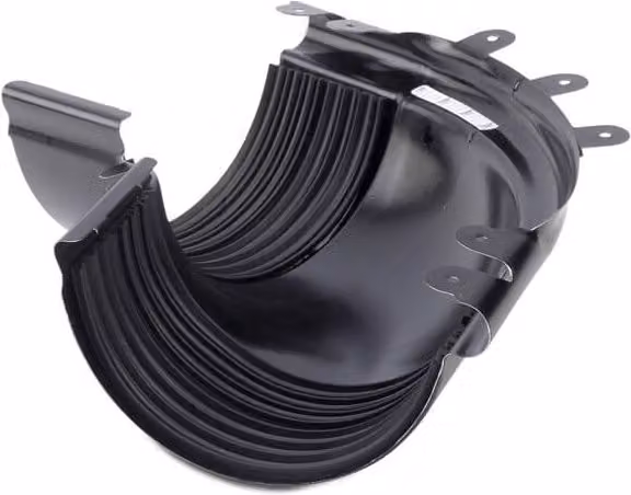 Galeco Black Galvanised Steel Half Round External Adjustable Angle Gutter 135mm