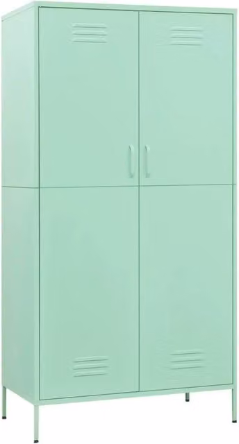 Berkfield Home Mint Wardrobe in Green Metal, W/D/H: 90 x 50 x 180 cm – 1