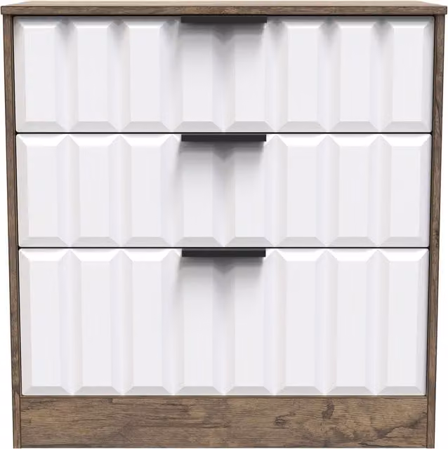 Ready Assembled 2 U Seattle 3 Drawer Deep Chest in Dark Brown