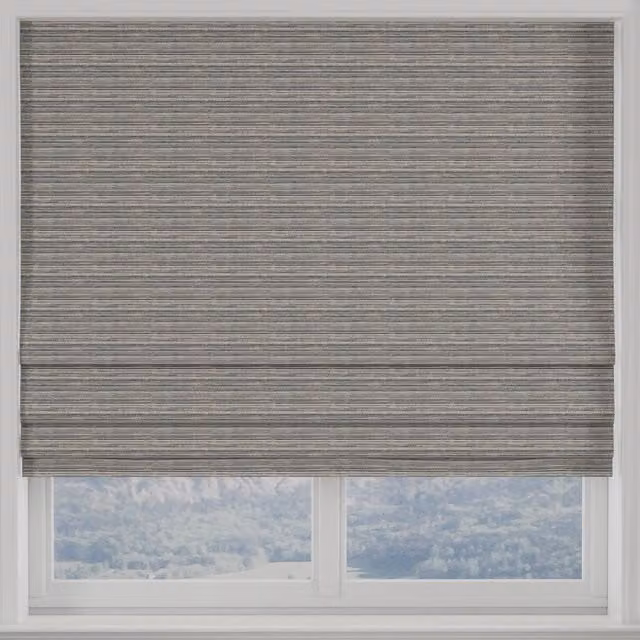 Terrys Made to Measure Blackout Roman Blind in Blue and Grey Polyester