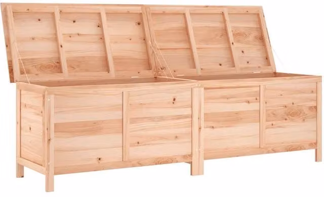 Berkfield Home Garden Storage Box in Light Tan Solid Wood, W/D/H: 198.5 x 50 x 56.5 cm