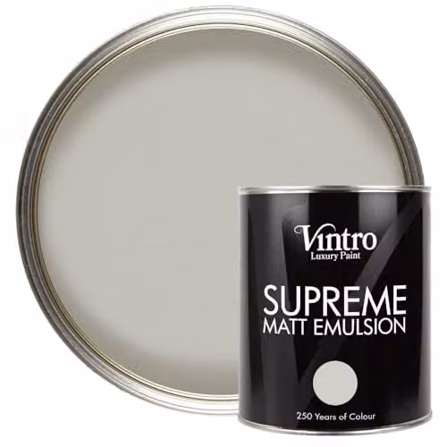 Vintro Luxury Matt Emulsion Light Grey 1L Multi Surface Paint for Walls, Ceilings, Wood and Metal