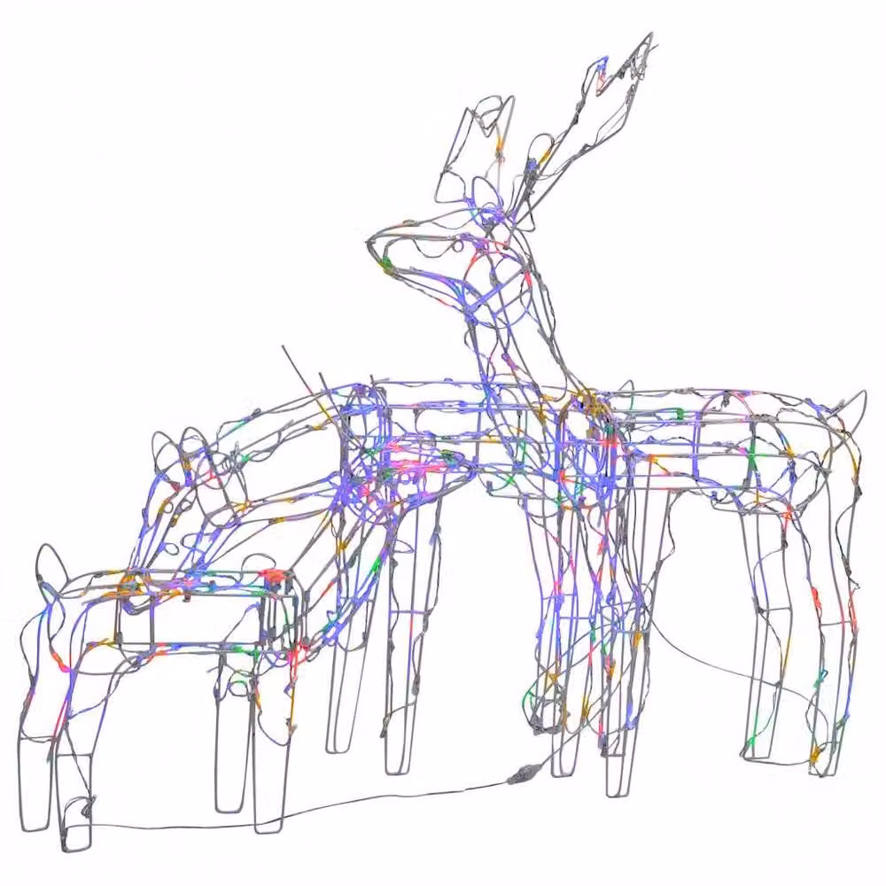 Berkfield Home Distinctive 3 Piece Christmas Light Display Reindeers with 229 Multicolour LEDs – 2