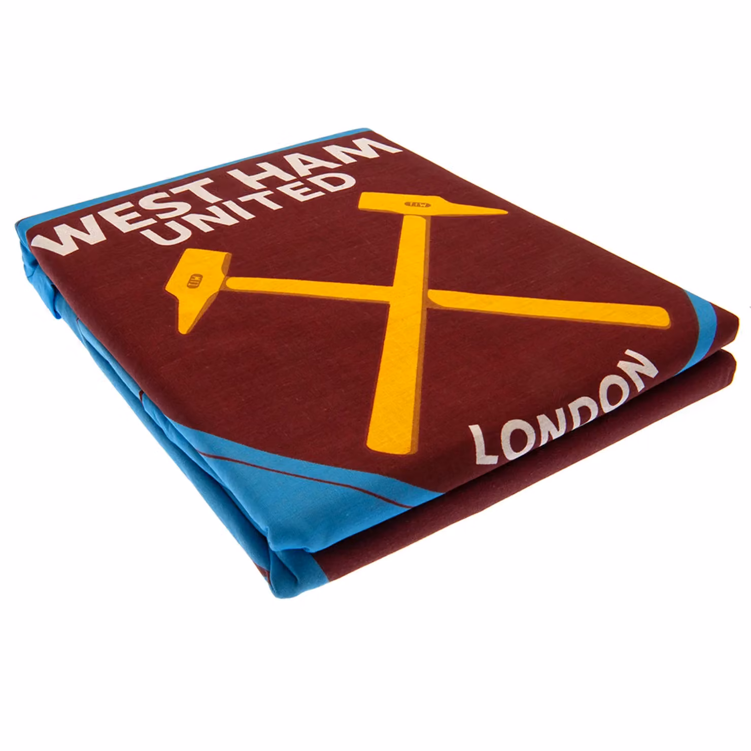 West Ham United FC Reversible Duvet Cover and Pillowcase Set in Maroon and Multicolour, W: 90 cm, L: 200 cm – 2