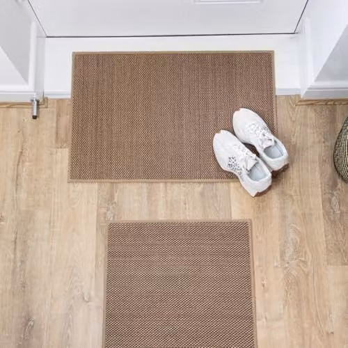 JVL Antarra Machine Washable Non-Slip Entrance Doormat and Runner Set, Beige – 2