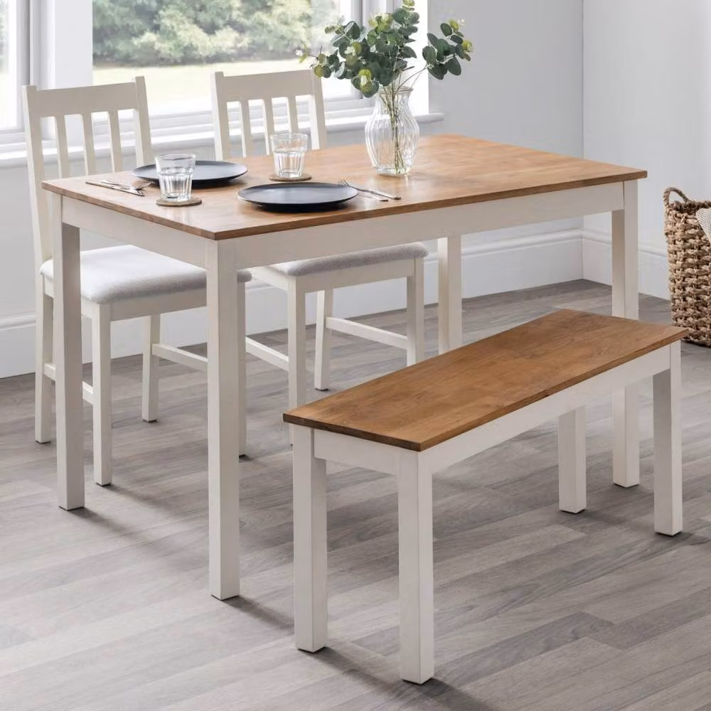 Cheshire Premium Coxmoor 75cm Rectangular Dining Table in White and Oak – 2