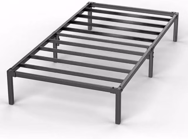KORVIXA Black Metal Single Bed Frame, W/D/H: 90 x 190 cm – 1