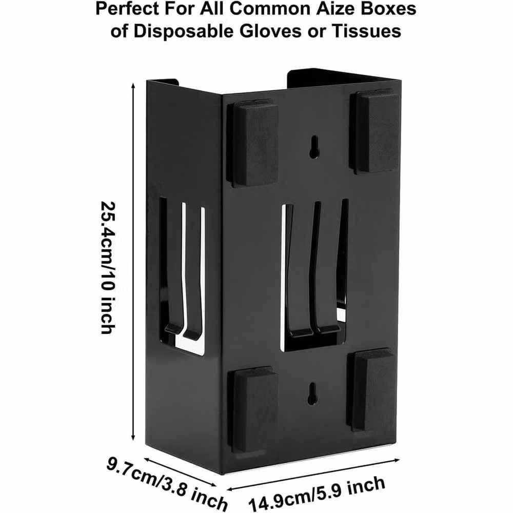 Spetlek 3-Piece Magnetic Disposable Glove Dispenser and Storage Box Set in Black – 2