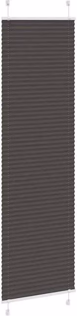 Berkfield Home Single Pleat Black Polyester Opaque Blind W: 60 cm, H: 200 cm