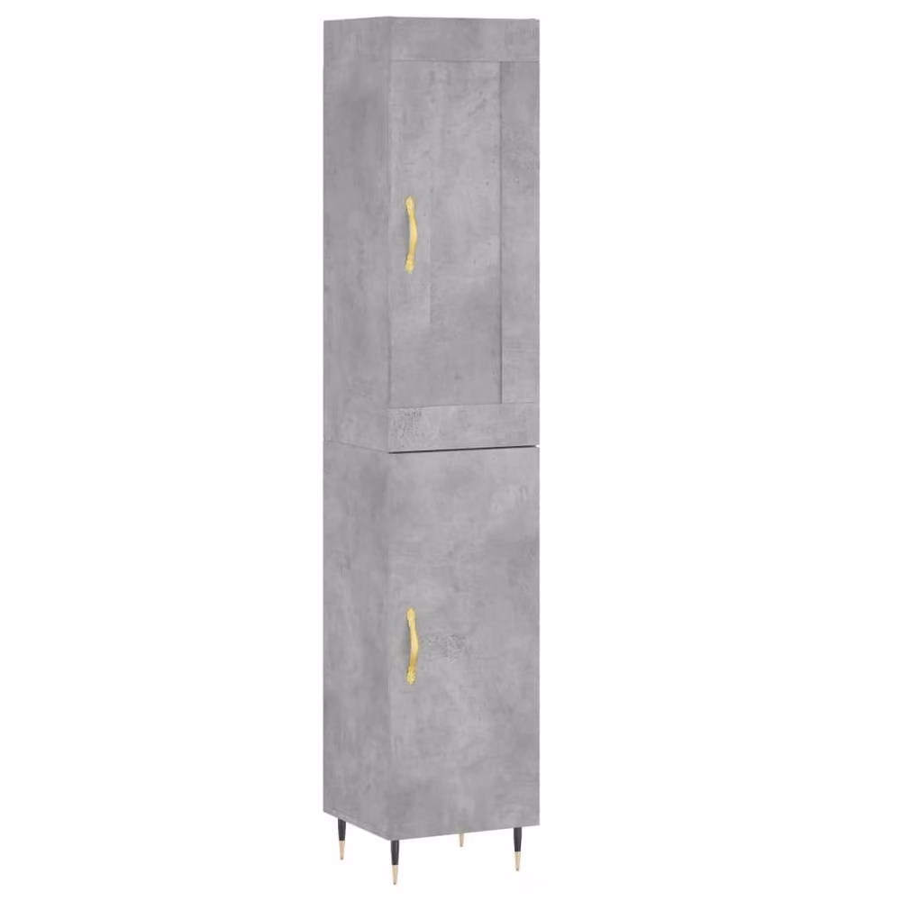 Berkfield Home Modern Highboard in Concrete Grey, W/D/H: 34.5 x 34 x 180 cm – 3