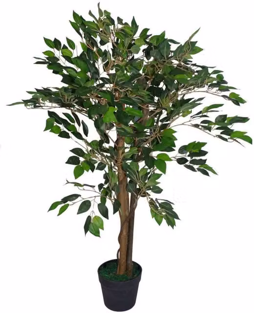 Leaf Design Realistic Artificial Ficus Tree in Green, Height: 90 cm