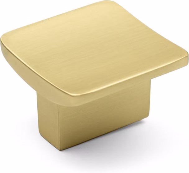 Handle & Home Brushed Gold Square Zinc Cabinet Knob