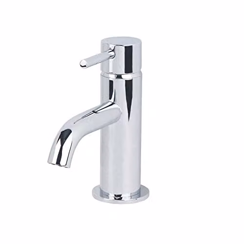 Nes Home Modern Chrome Round Single Lever Bathroom Basin Mono Mixer Tap in Silver – 2
