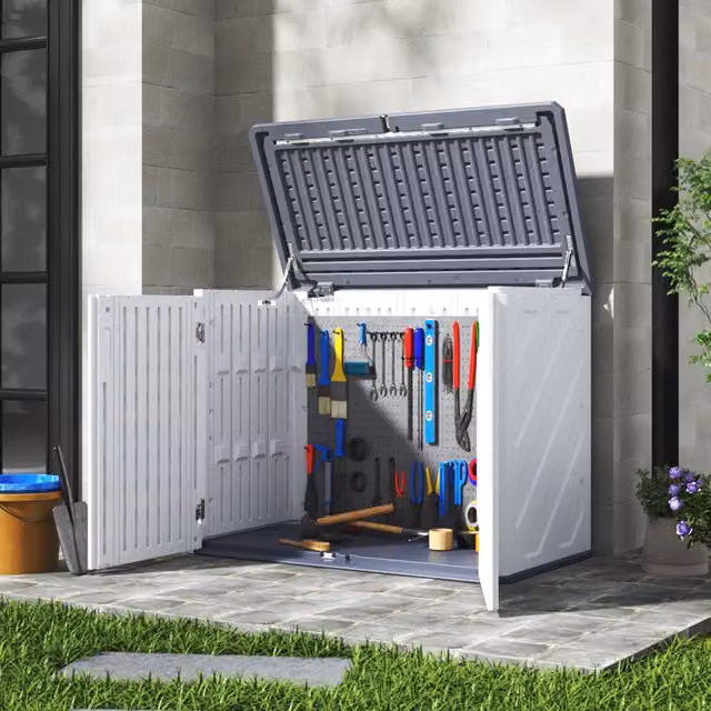 Breeins All-Weather Pent Resin Storage Shed in White