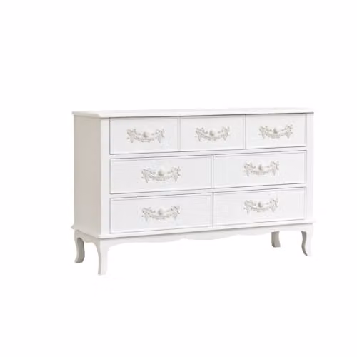 Melody Maison Pays Blanc Antique White and Gold 7 Drawer Chest of Drawers W/D/H: 120 x 42 x 76 cm – 2