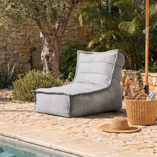 icon Dolce Large Outdoor Woven Beanbag in Light Grey