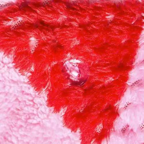OHS Reversible Waffle Sherpa Fleece Duvet Cover and Pillowcase Set with Heart Print in Pink and Red, W/D/H: 135 x 200 cm – 4