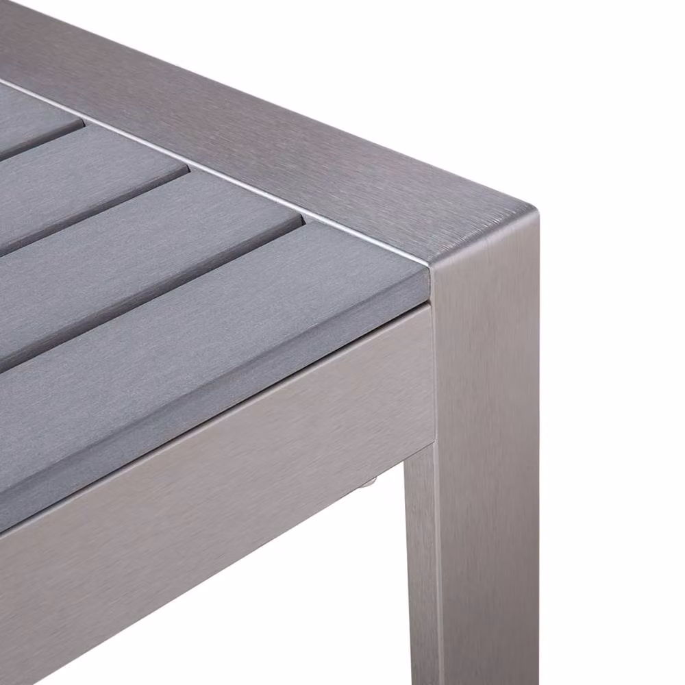 Wyld and Coco Modern Matt Grey Aluminium Outdoor Coffee Table W: 90 cm, D: 50 cm, H: 42 cm – 3