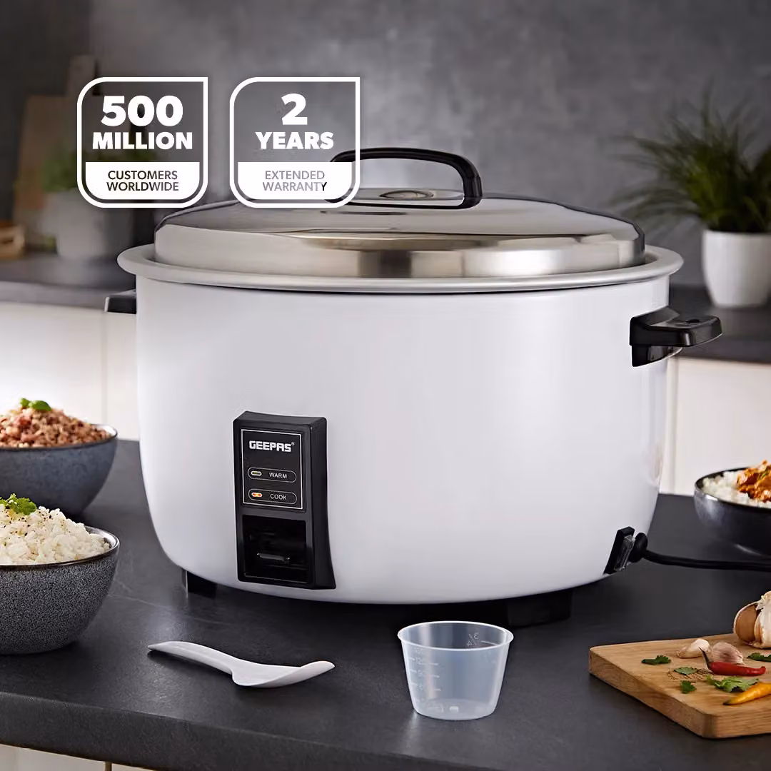 Geepas 8L Commercial Rice Cooker with Non-Stick Pot and Keep Warm Function, 2500W, White – 2