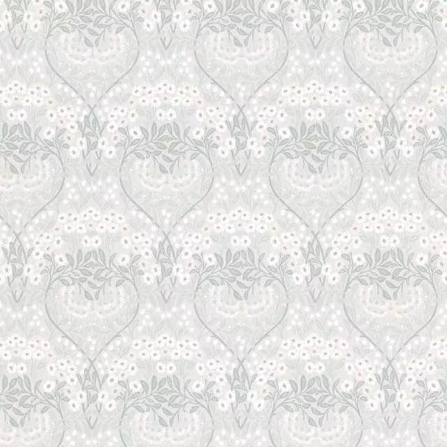 Rasch Sophia Floral Botanical Vinyl Wallpaper in Grey