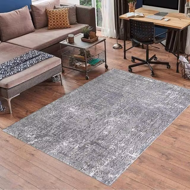 Desire Rugs Modern Abstract Grey Rectangular Area Rug, W: 60 cm, L: 110 cm