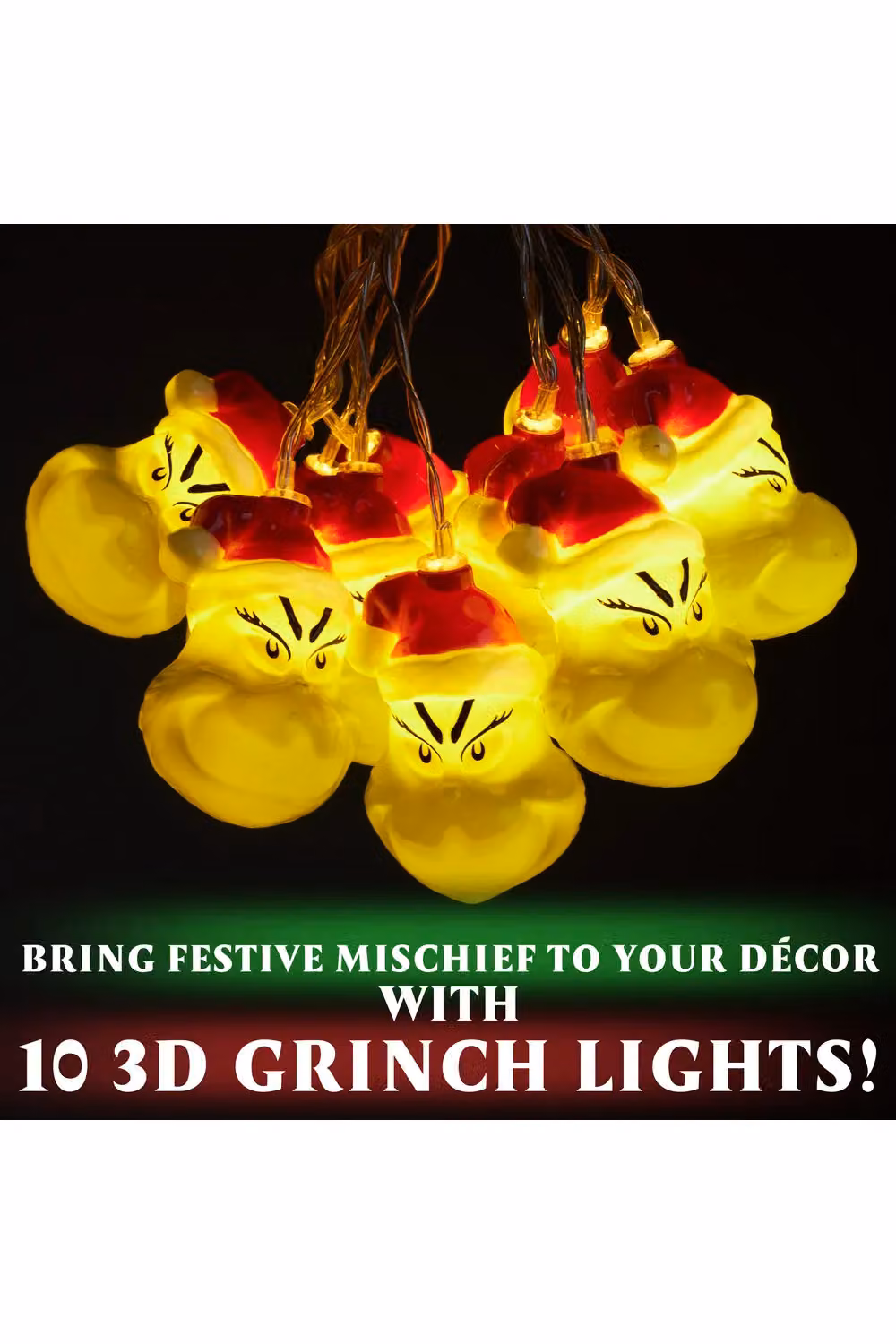 United Essentials Green LED String Lights for Christmas and Party Decor, 1.7 m – 8