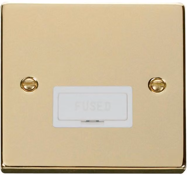 SE HOME Polished Brass 13A Fused Connection Unit with White Plate