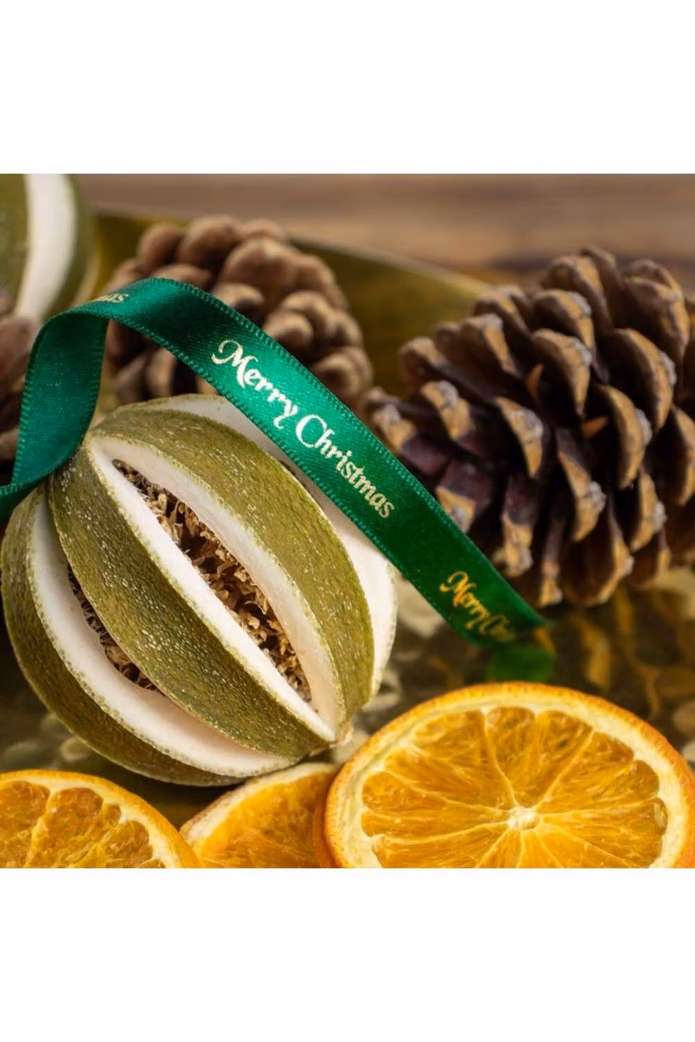 KDMD Green and Gold Merry Christmas Satin Ribbon 10mm – 3