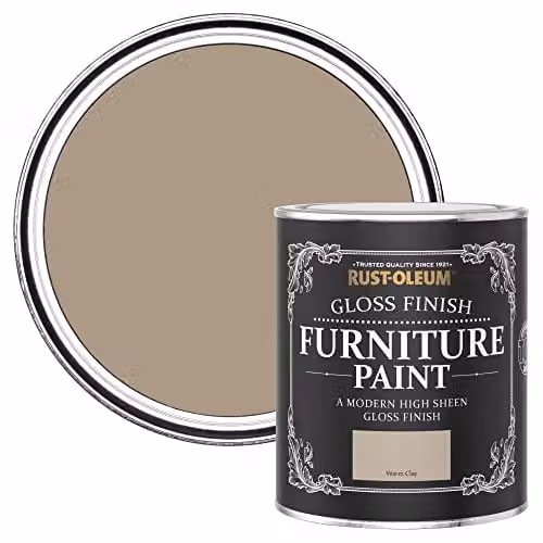 Rust-Oleum Warm Clay Brown Gloss Furniture and Skirting Board Paint, 750ml