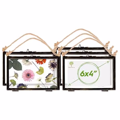 Nicola Spring Pack of 5 Black Metal Hanging Photo Frames, Fits 10 x 15 cm