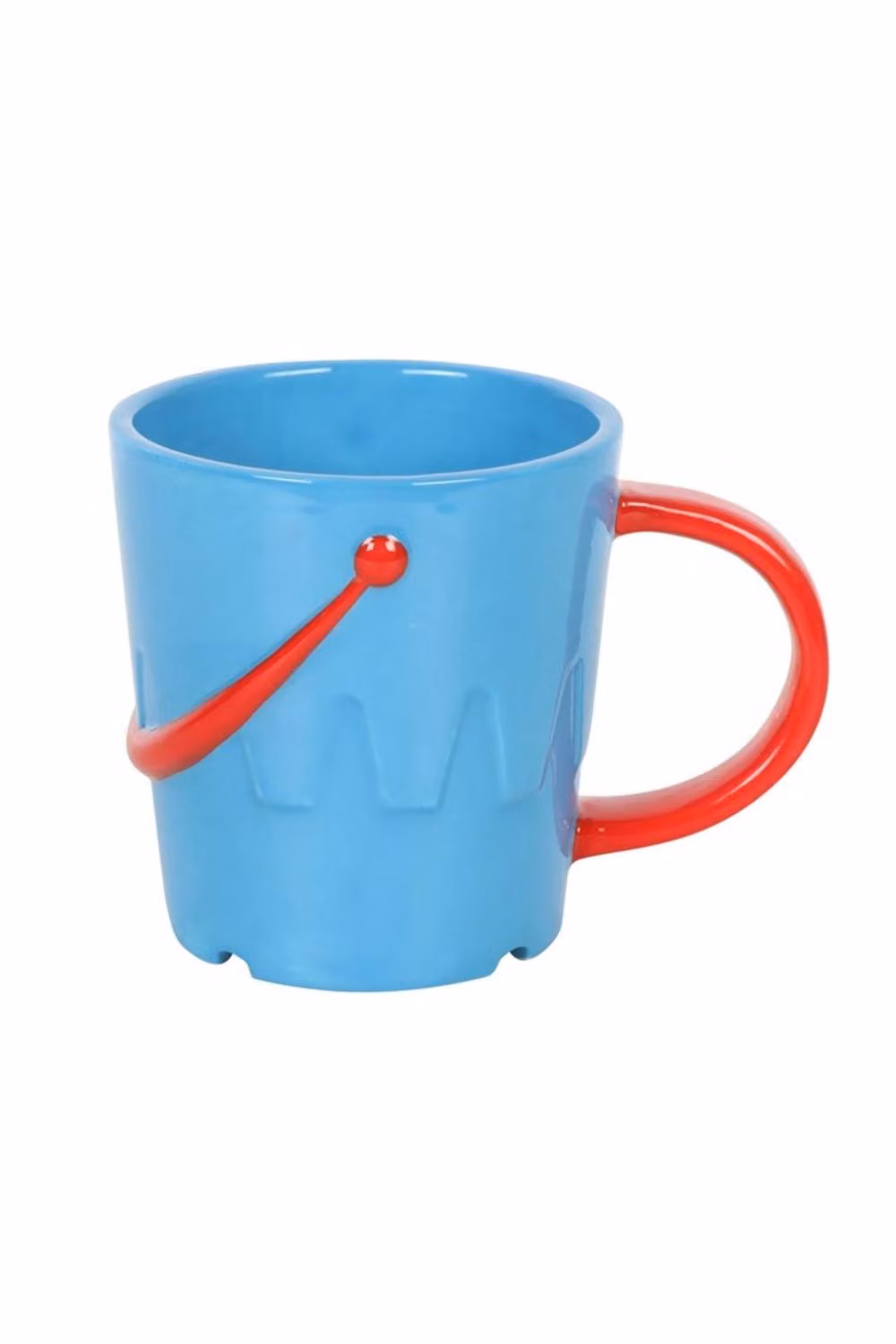 KDMD Blue and Red Ceramic Seaside Bucket Shaped Mug with Spade Spoon – 2