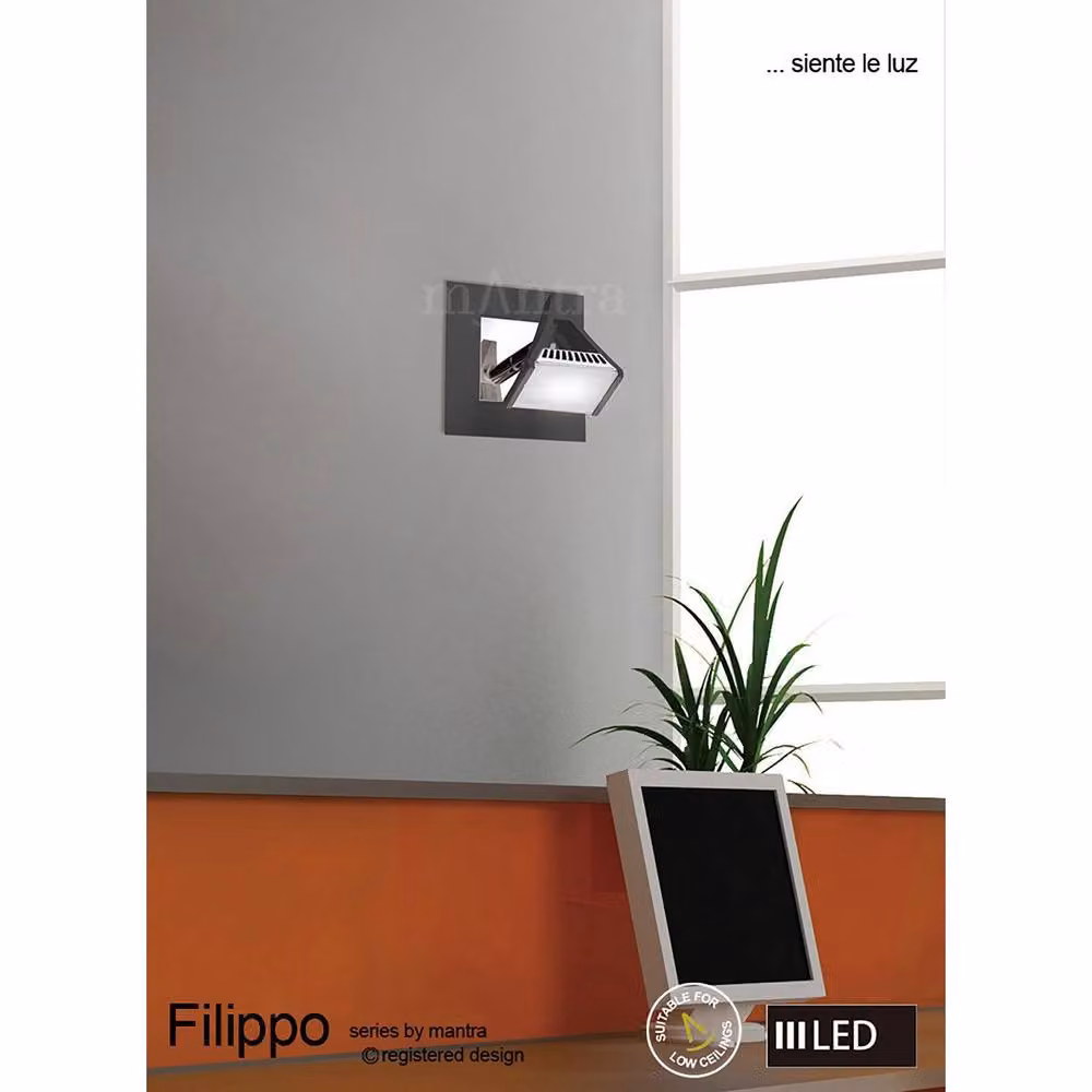 Netlighting Filippo Linear 4 Light LED Ceiling Spot Light, White and Chrome, 20W, 1750lm – 3