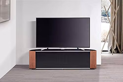 MDA Designs Sirius 1600 Gloss Black TV Cabinet with Interchangeable Walnut or Oak Trims, W/D/H: 160 x 48 x 45 cm – 2