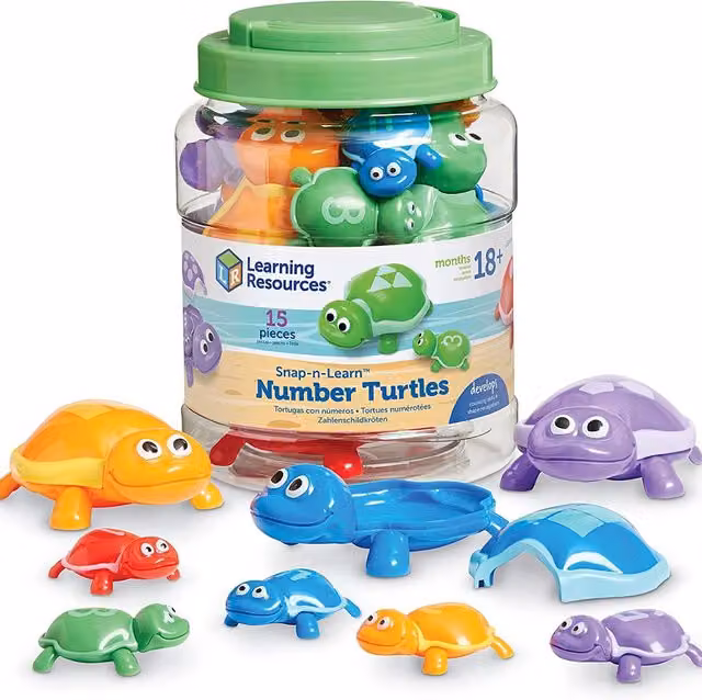 Learning Resources Snap and Learn Counting Matching Sorting Turtle Toy in Multicolour