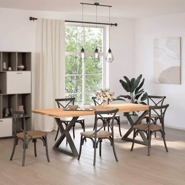 Berkfield Home Modern Dining Table Legs, 2 Pieces, Anthracite Grey Steel, H: 72-73.3 cm x W: 90 cm
