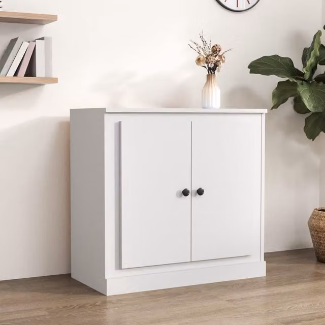 Berkfield Home White Classic Sideboard in Matt MDF, W/D/H: 70 x 35.5 x 67.5 cm – 1