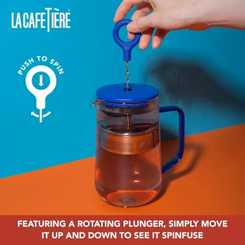 La Cafetiere Gyro Glass Spinning Infuser Teapot, Blue, 1.25 l – 2
