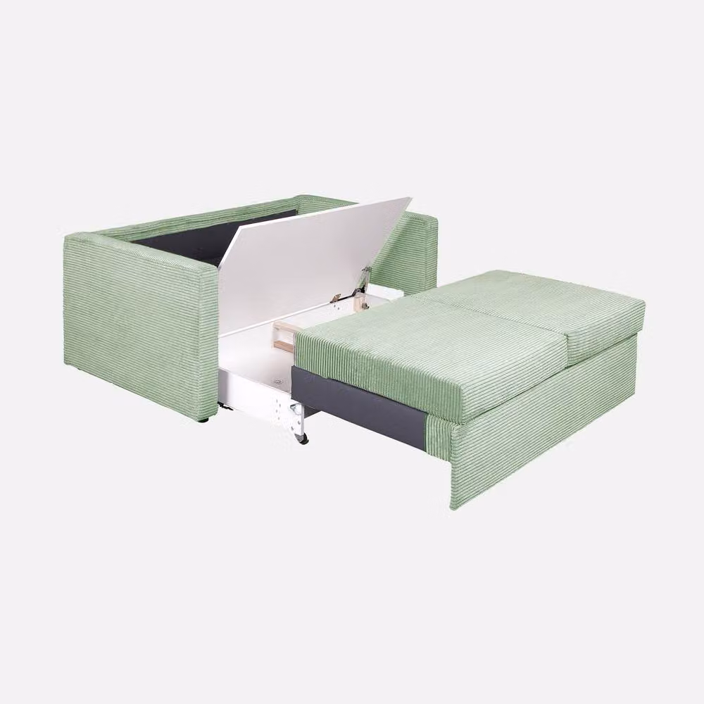 Heze Furniture Sofi Two Seater Sofa Bed with Storage Container in Green, W/D/H: 153 x 93 x 90 cm – 2