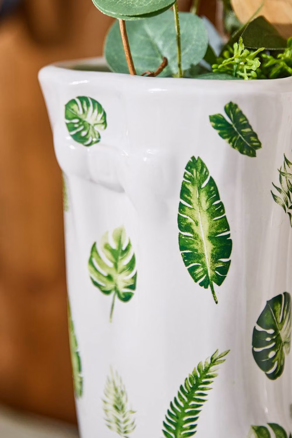 Dibor Large Leaves Welly Boots Planter, White Ceramic, H: 29.5 cm, W: 24 cm – 4