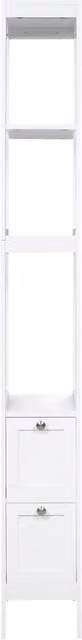 SPOT ON DEALZ White Bathroom Tallboy Storage Cabinet with 2 Hinged Doors and 3 Internal Shelves, H 160 cm x W 30 cm x D 20 cm – 1
