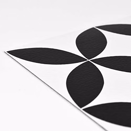 FloorPops FP3301 Starlight Self-Adhesive Art Deco Floor Tiles, Black, W: 30.48 cm, L: 30.48 cm, T: 0.15 cm – 4