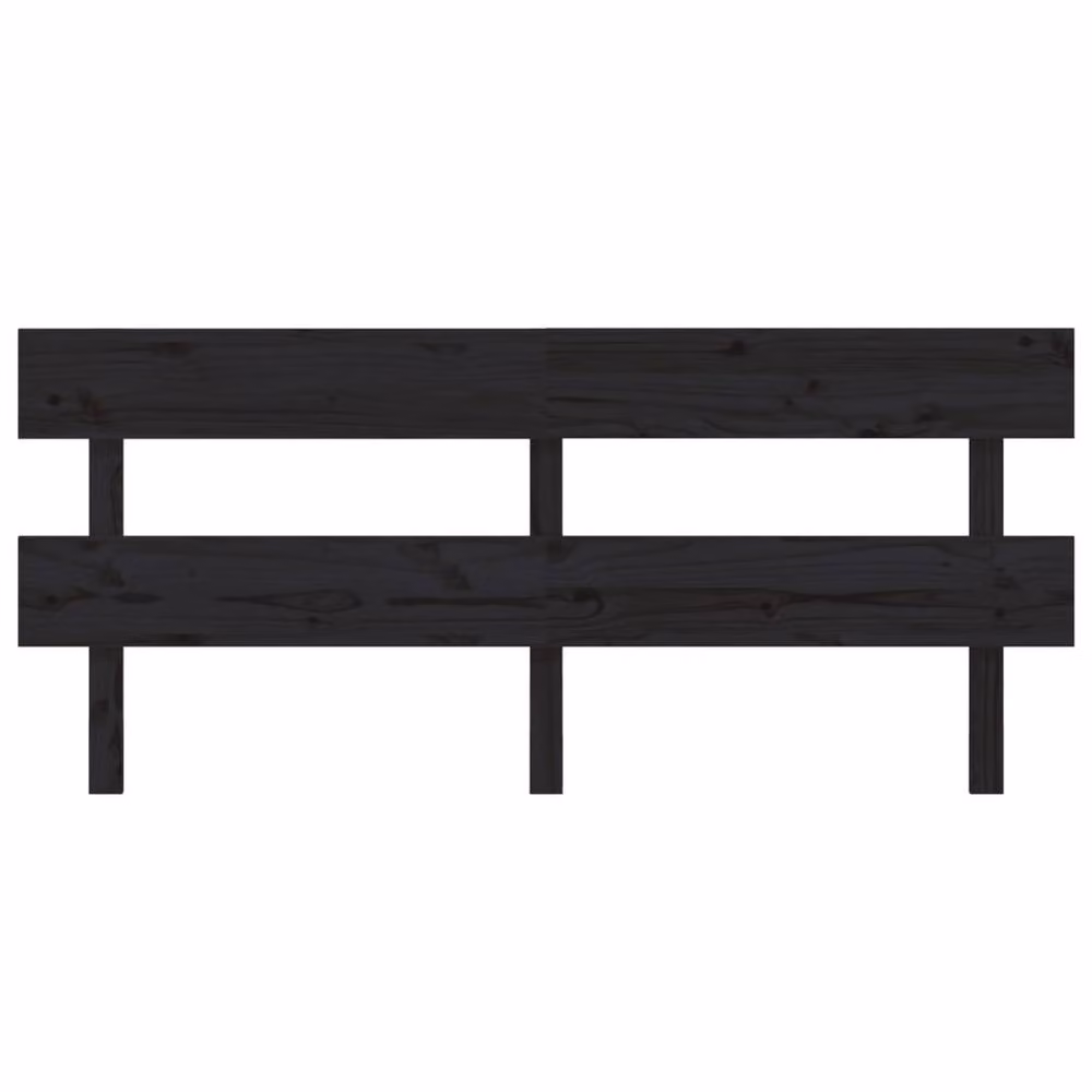 Berkfield Home Black Rustic Solid Pine Wood Bed Headboard W/D/H: 184 x 3 x 81 cm – 3