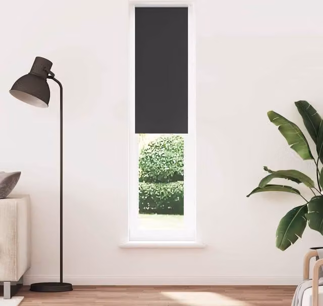 Berkfield Home Blackout Roller Blind, Black, W: 40 cm, H: 210 cm, Polyester Fabric – 1