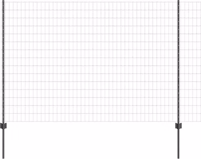 Berkfield Home Euro Fence Steel Kit in Dark Grey with 10 U-Profile Posts, 6 x 10 m – 1