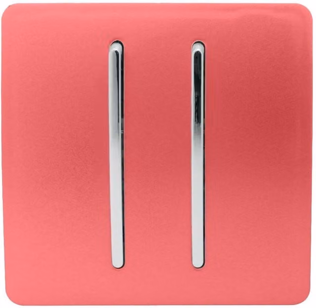 Trendi 2 Gang 3 Way Intermediate 10 Amp Rocker Light Switch in Strawberry Red