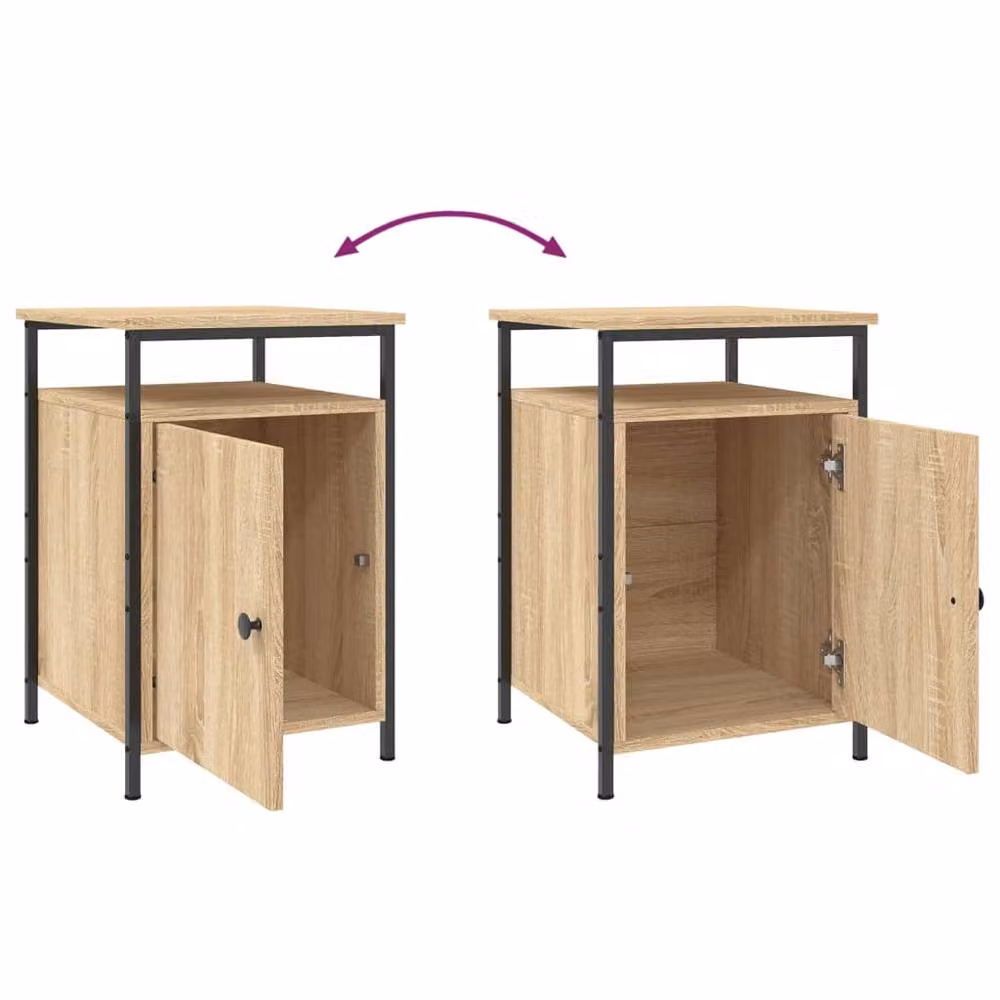 Berkfield Home Set of 2 Sonoma Oak Bedside Cabinets, Brown, W/D/H: 40 x 42 x 60 cm – 2
