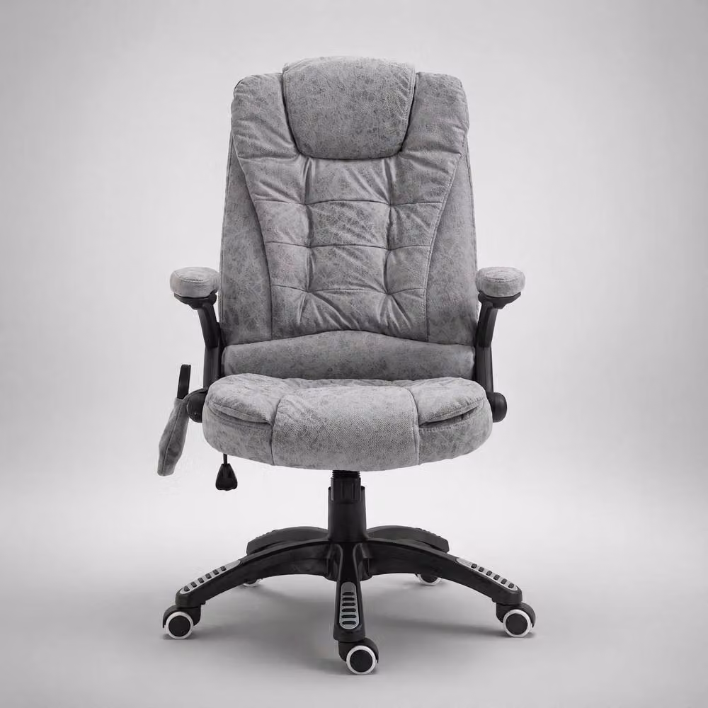 STILVORA Grey Massage Recliner Executive Office Chair with Heating and Headrest – 2