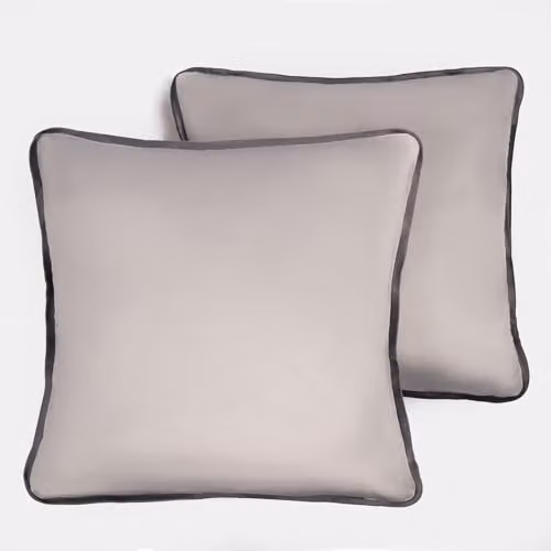 OHS 2 Pack Matte Velvet Square Cushion Covers in Grey, W/D/H: 45 x 45 x 45 cm – 3