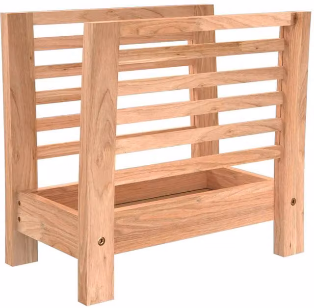 Berkfield Home Magazine Rack in Brown Solid Walnut Wood, W: 40 cm, D: 26.5 cm, H: 38.5 cm